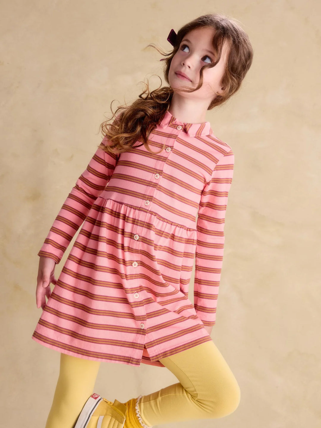 Collard Long Sleeve Shirtdress
