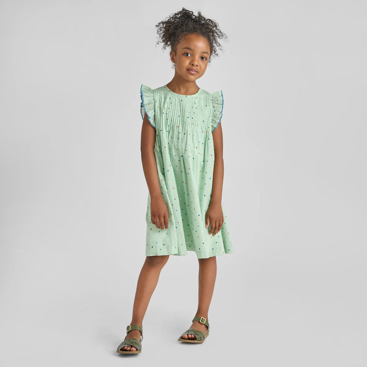 Jaipur Dress Pastel Green Polka Dot