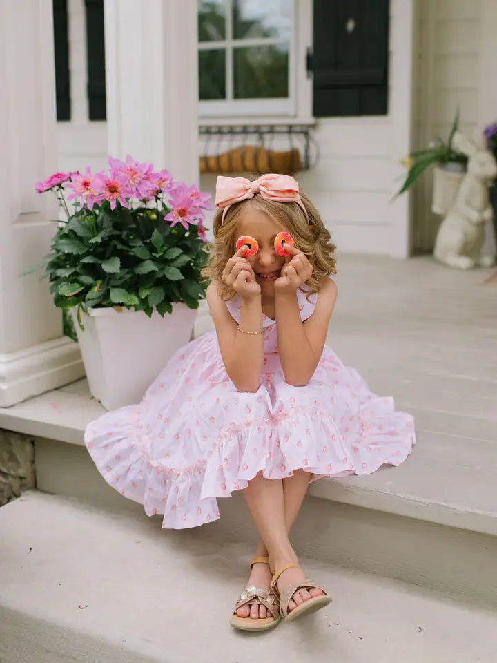 Lara Poplin Dress in Peaches