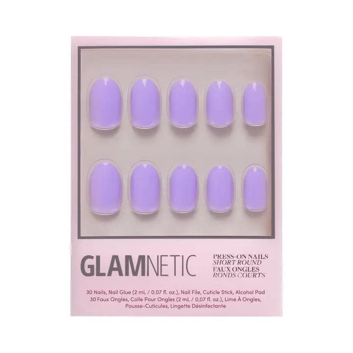 Lilac Press-On Nails|Short Round Shape|Spring Press On Nails