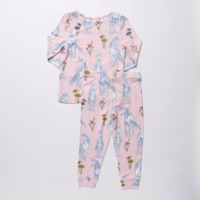 Bamboo PJ Set – Pink Unicorn Fields