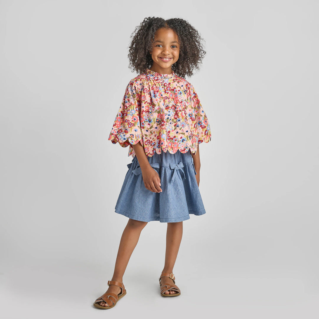 Maribelle Bow Skirt Chambray