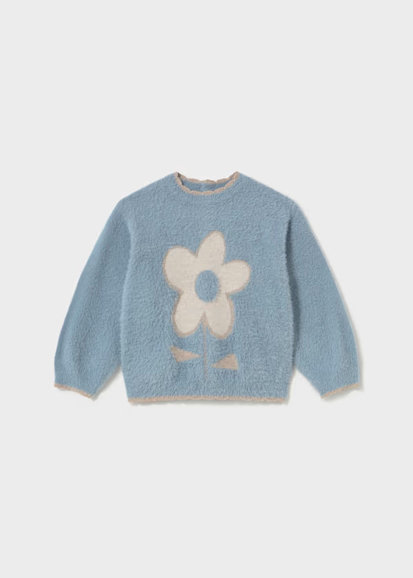 Fuzzy Flower Sweater
