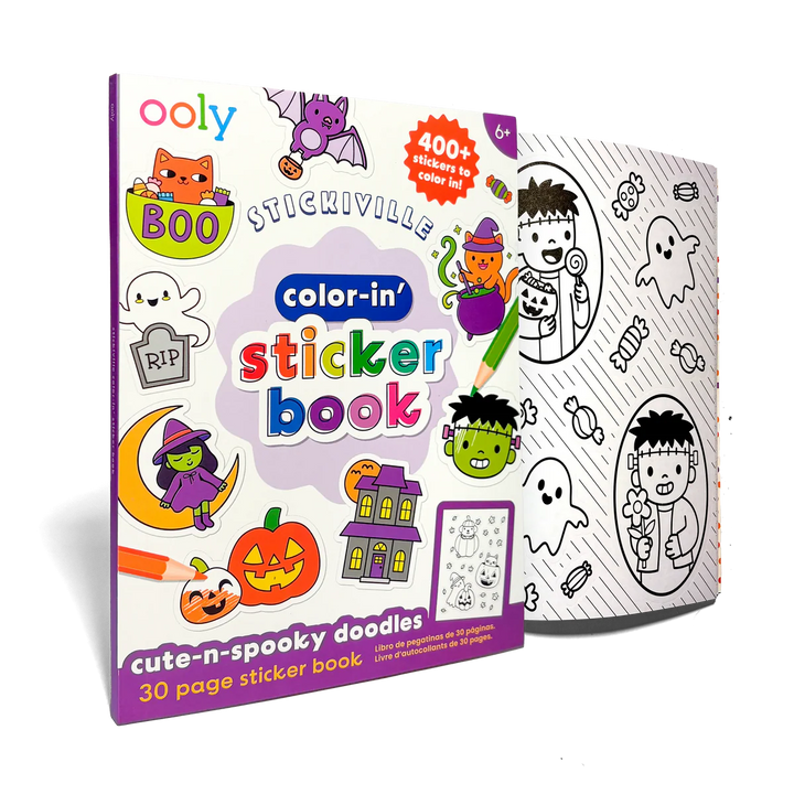 Stickiville Color In Sticker Book Cute N Spooky Doodles