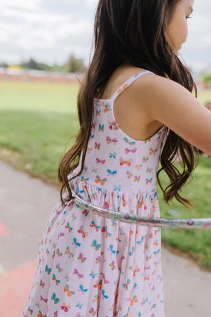 Camila Dress in Butterfly Rainbow | Girls Twirl Dress
