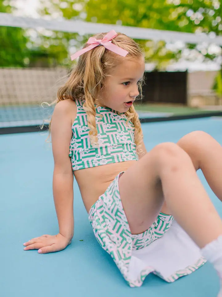 Ashlyn Athletic Skort in Wildflower Grid