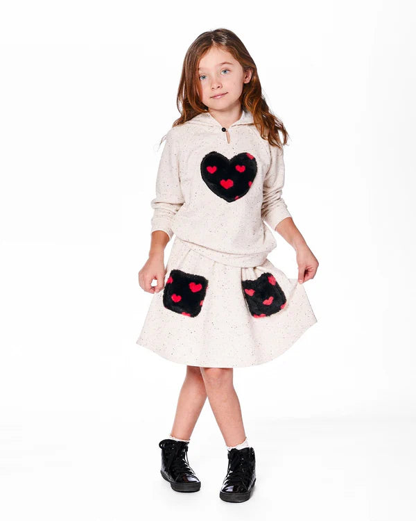 Glittery French Terry Heart Hoodie