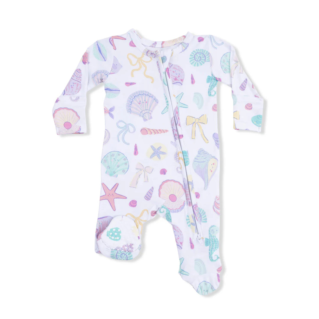 Beach Days Ruffle Back Zipper Footie