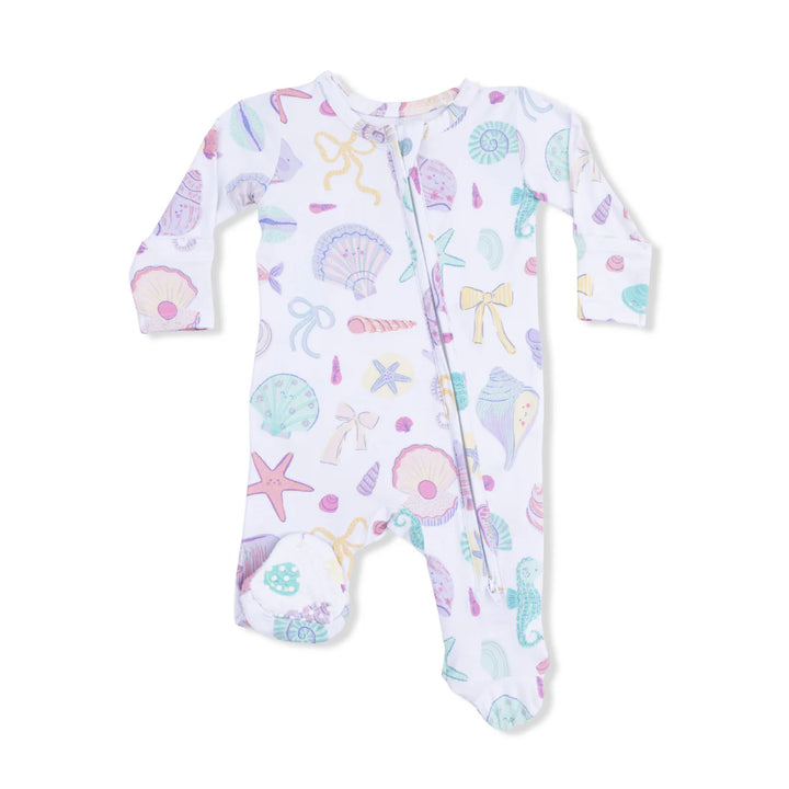 Beach Days Ruffle Back Zipper Footie