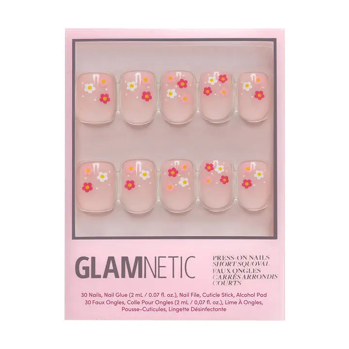 Pretty Bloom Press-On Nails | Short Squoval | Floral Spring