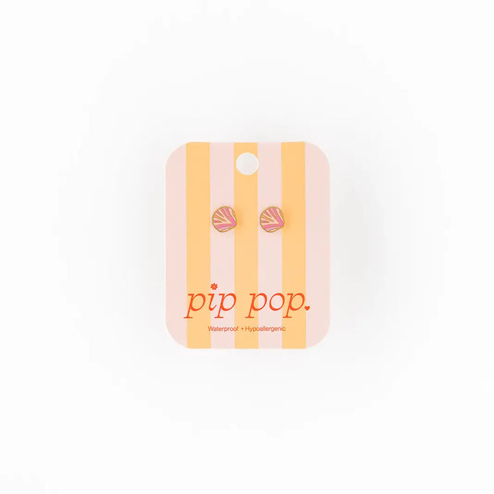 Pink Seashell Stud Earrings