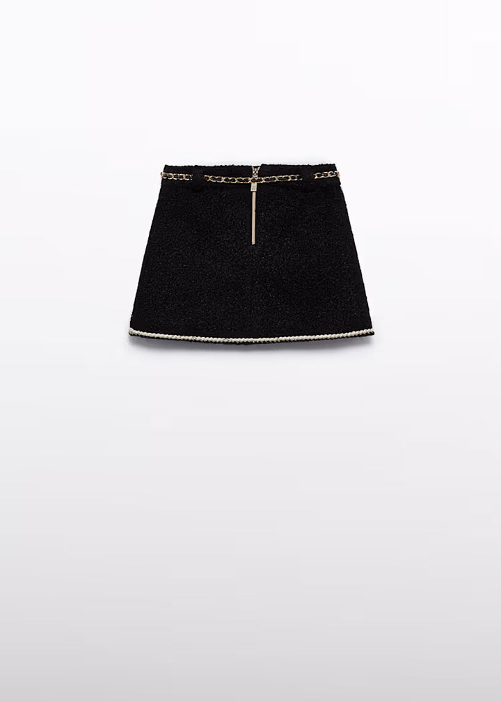 Faux Shearling Skirt with belt