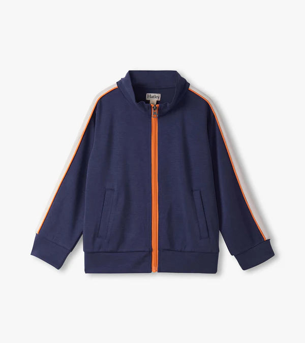 Navy Mock Neck Jacket
