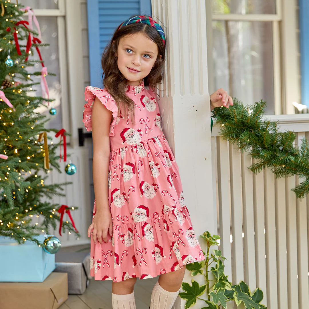 Jennifer Dress Pink Candy Cane Santa