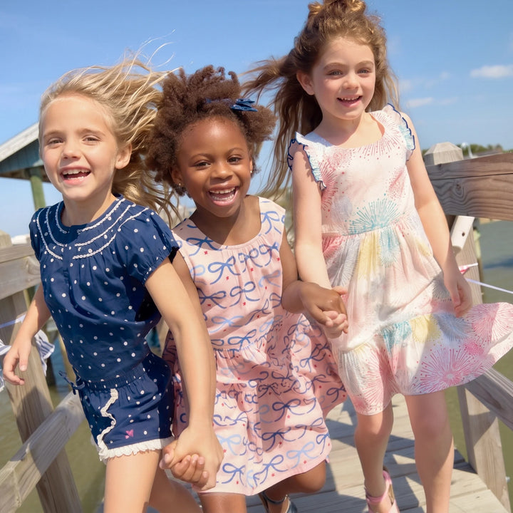 Girls Millie 2pc Set Navy Dot