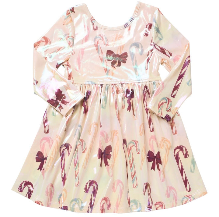 Lamé Steph Dress in Antique Candy Canes