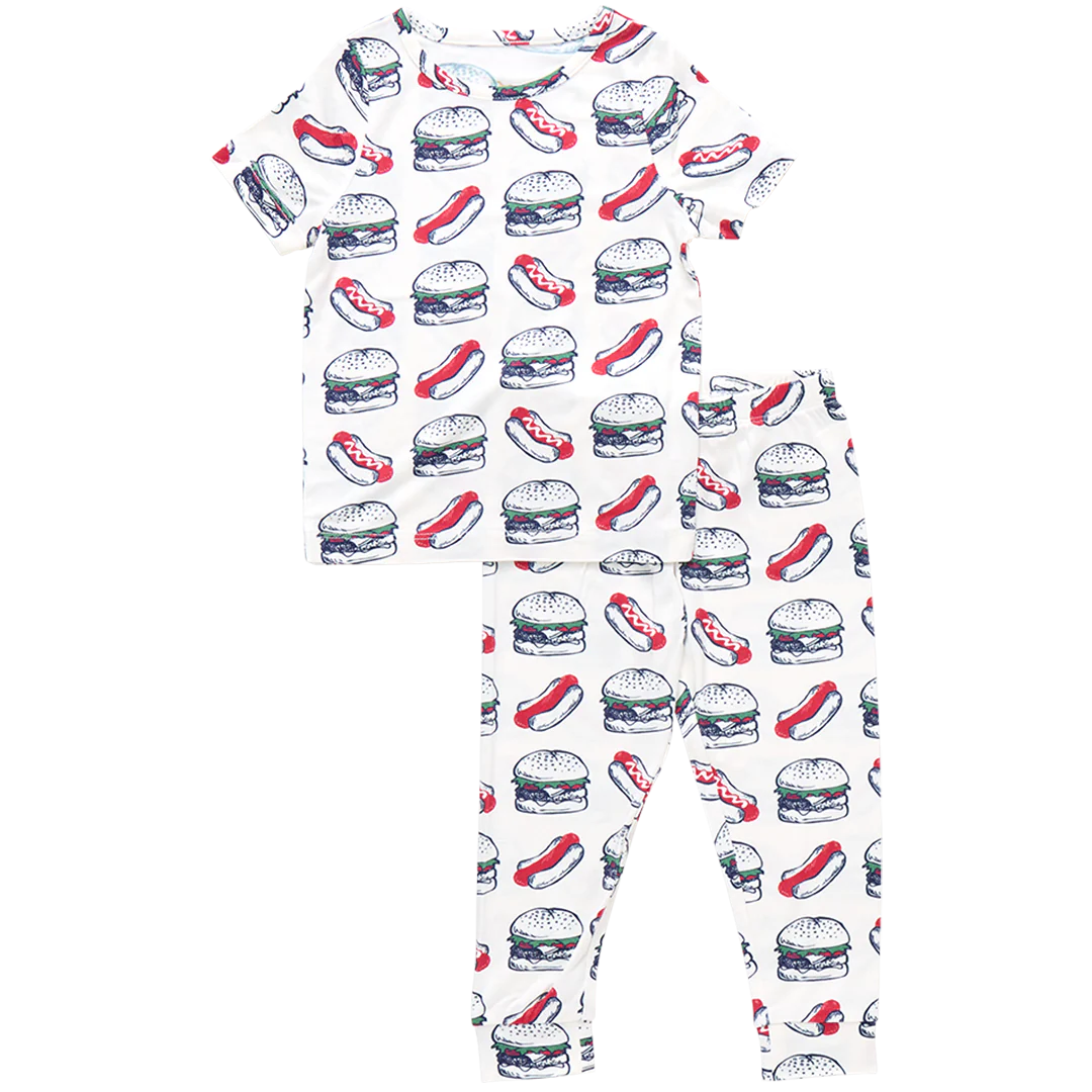 Hamburger Hotdog Bamboo Pajama Set