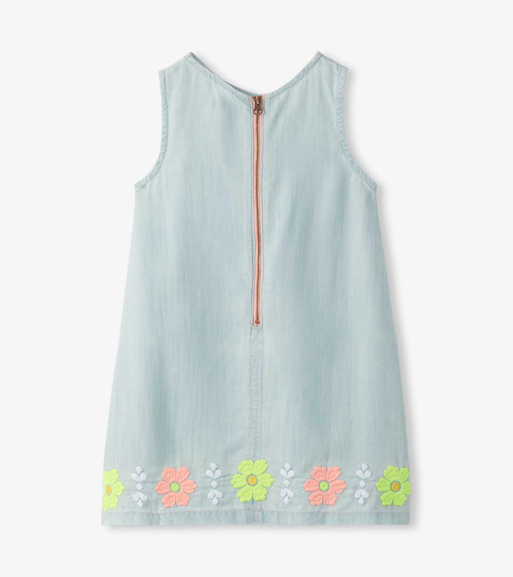 Tencel Embroidered Pinafore Dress