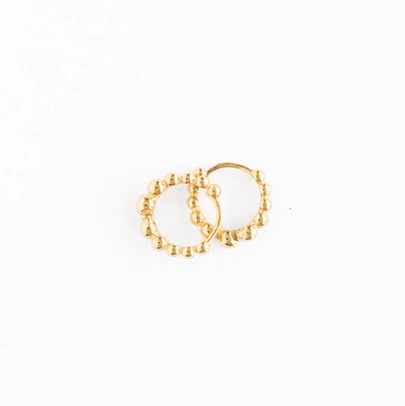 Beaded Huggie Hoop Earrings - Hypoallergenic