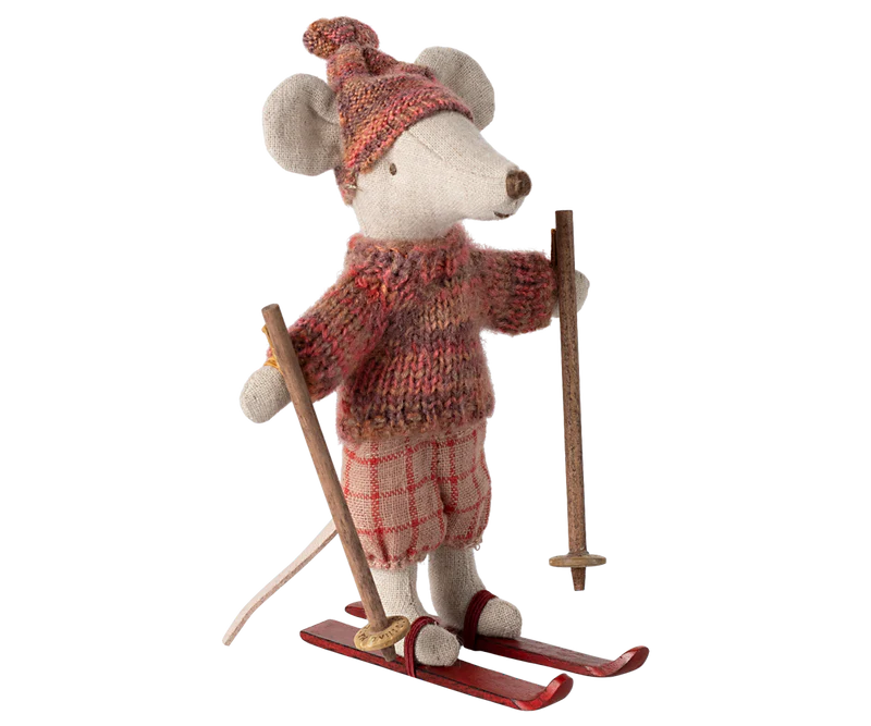 Winter Mouse with Ski Set, Big Sister  -Rose