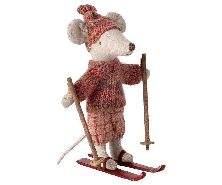 Winter Mouse with Ski Set, Big Sister  -Rose