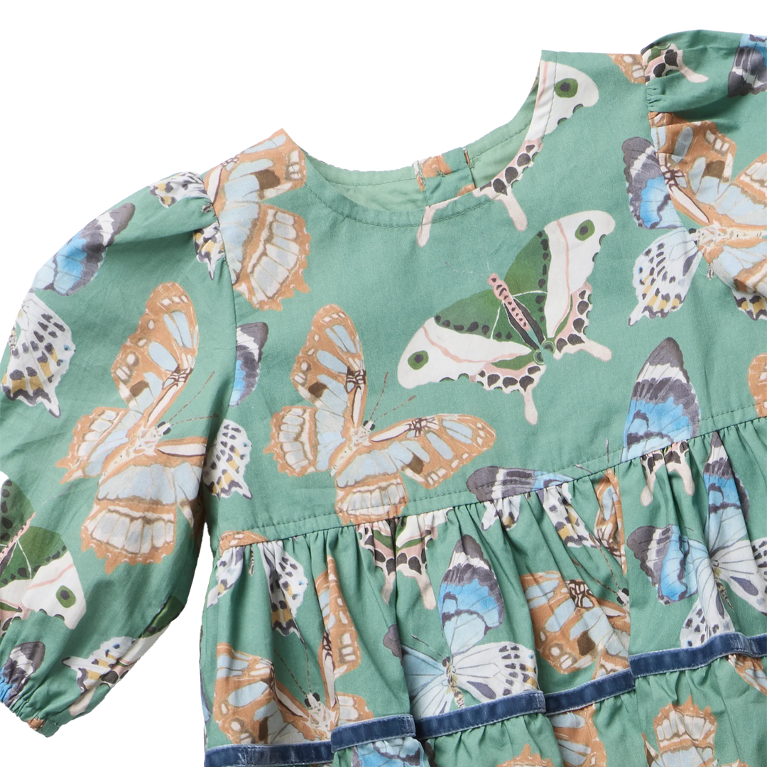 Baby Maribelle Dress Set - Green Butterflies