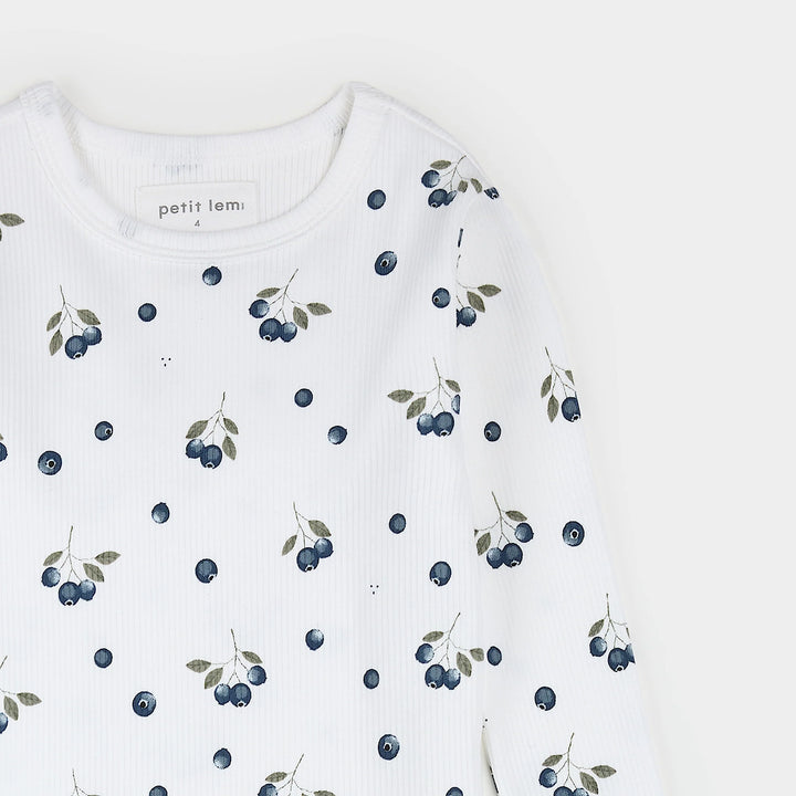 Blueberries Print on Ribbed PJ Set
