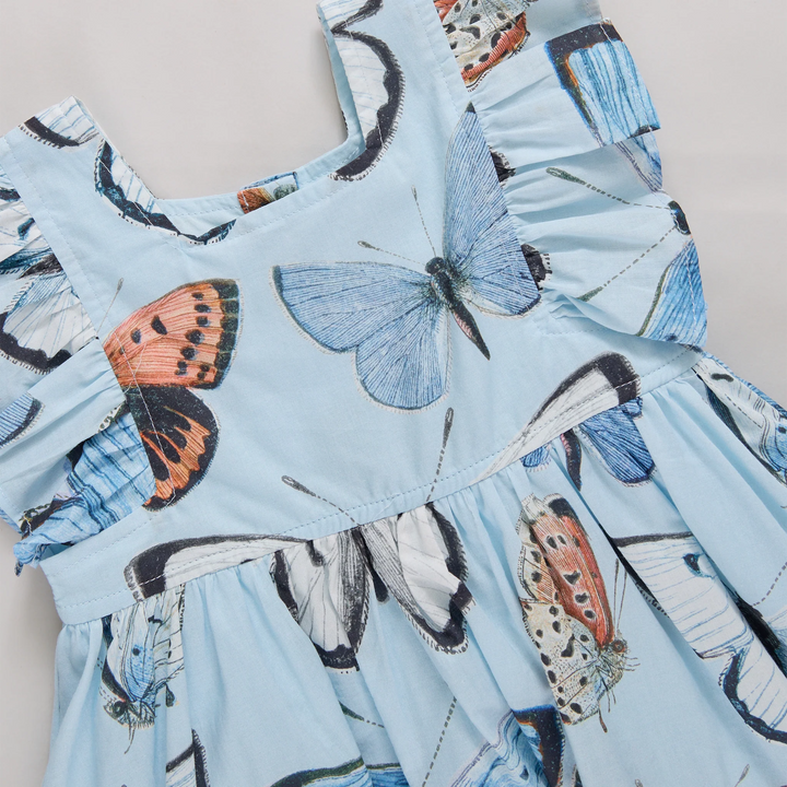 Elsie Dress Blue Vintage Butterflies