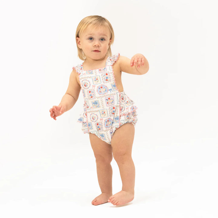 Julep's Floral Patchwork Ruffle Sunsuit