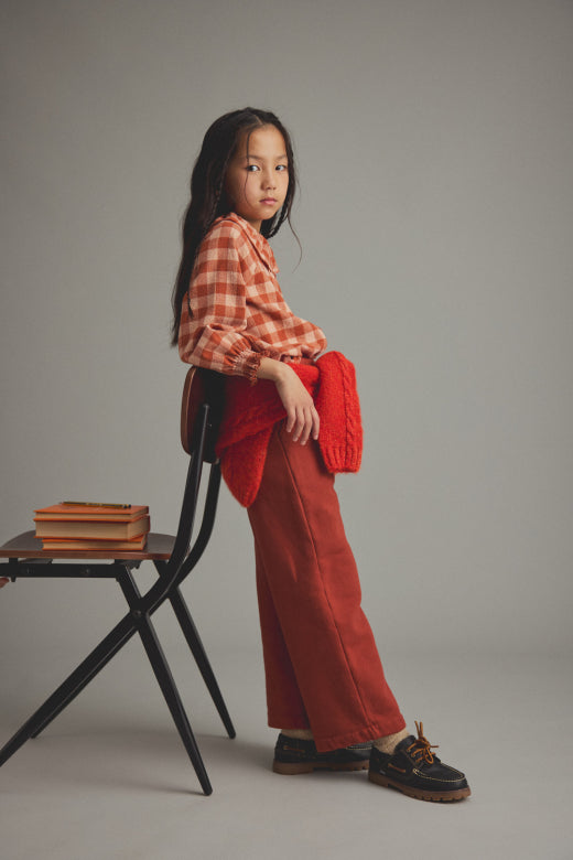Spicy Orange Shimmer Tricot Knit Sweater