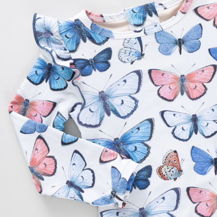 Baby Girl Rachel Suit Vintage Blue Butterflies