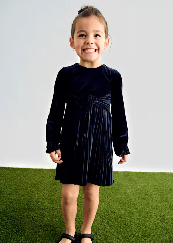 Pleated Velvet Dress