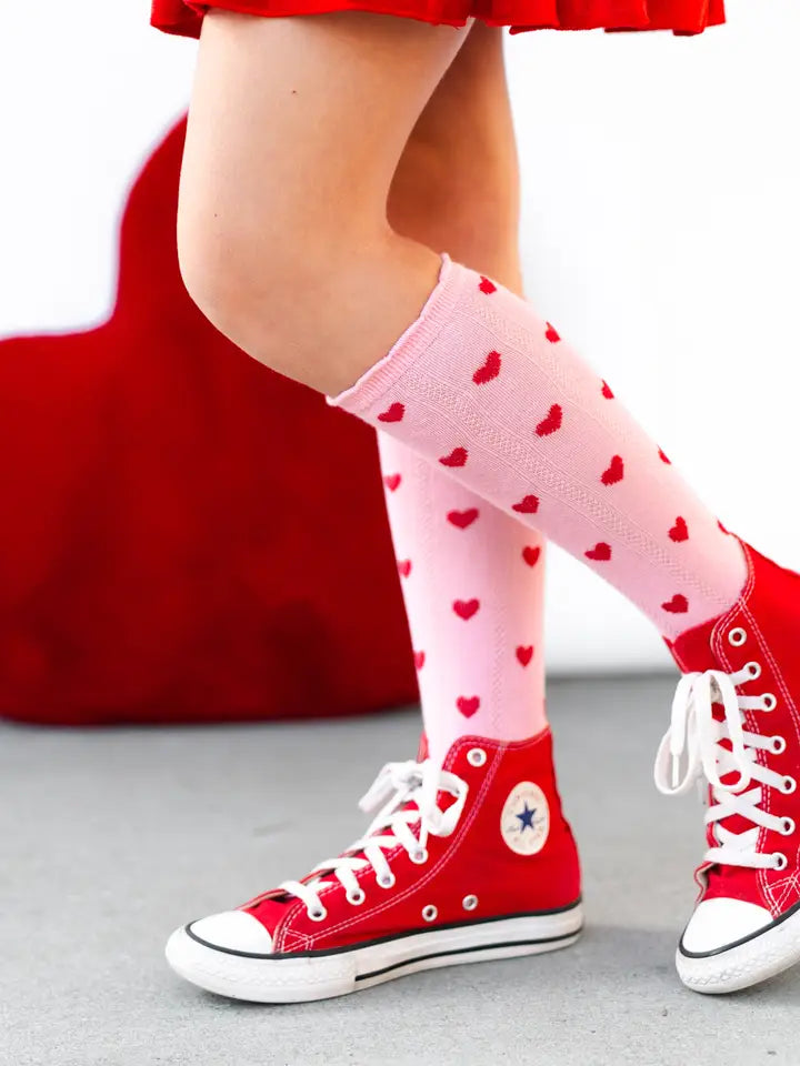 True Love Scalloped Knee High Socks