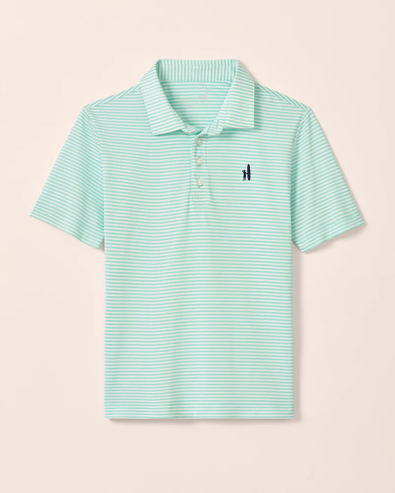 Performance Mesh Jr. Polo - Dru Stripe Sardinia