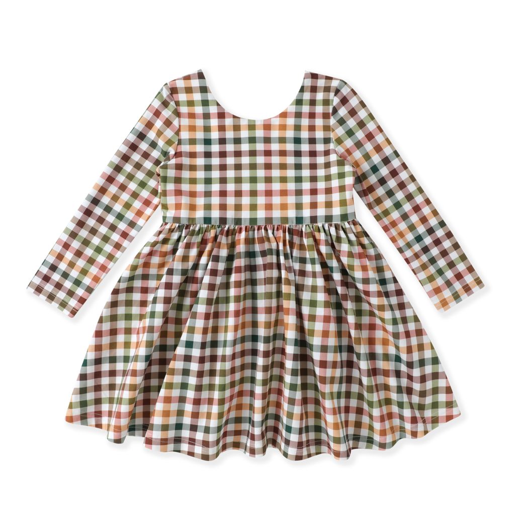 Plaid Button Twirl Dress