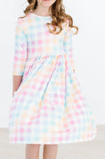 Load image into Gallery viewer, Pastel Plaid Twirl Dress
