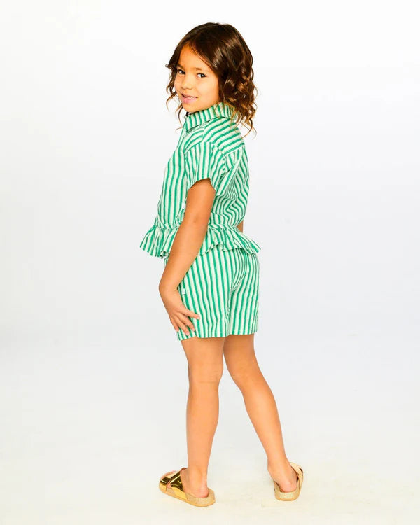 Striped Shorts Green