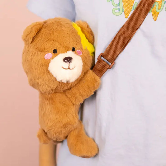 Honey Bear Plush Crossbody Bag