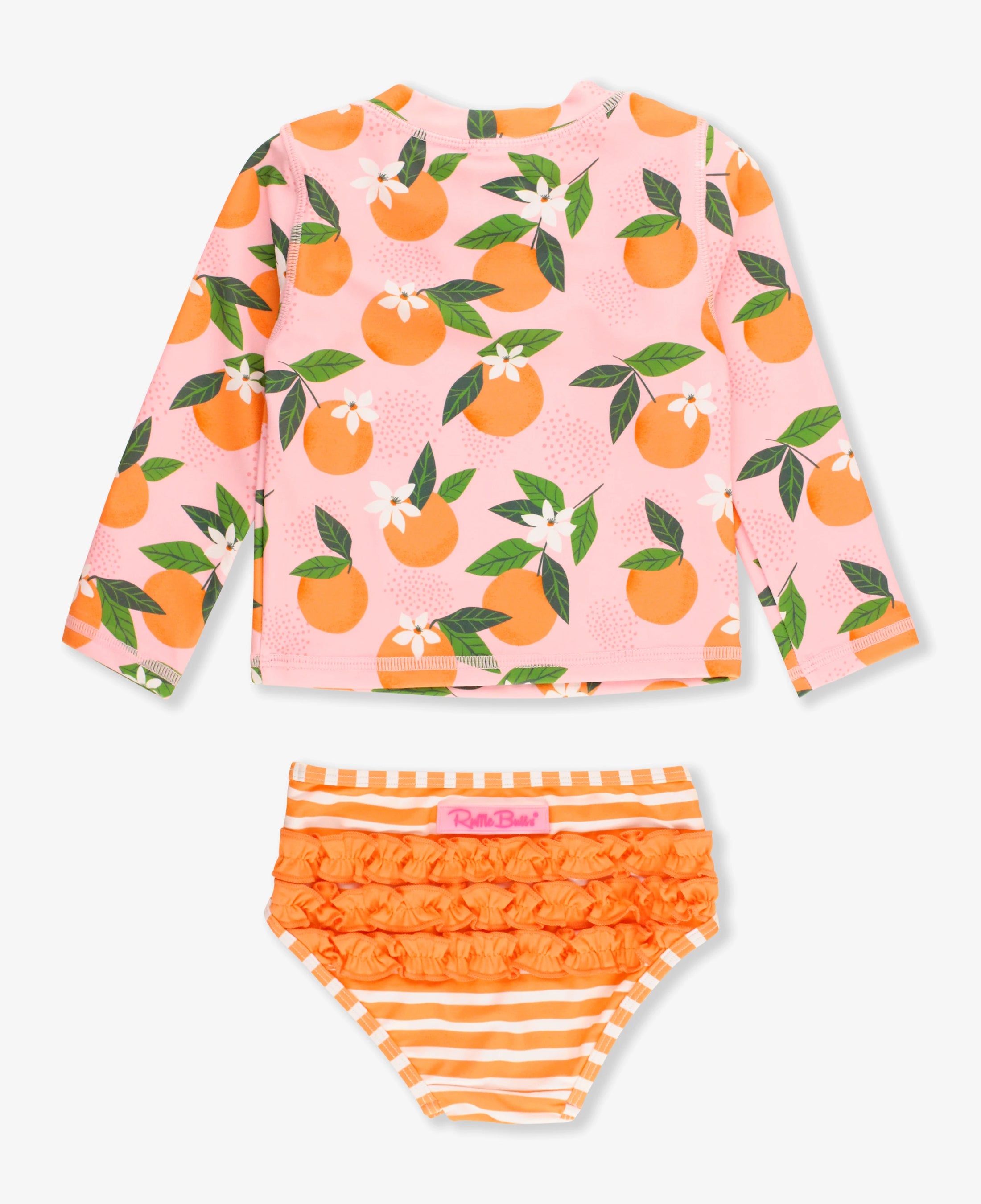 Orange You the Sweetest Long Sleeve Zipper Rash Guard Bikini