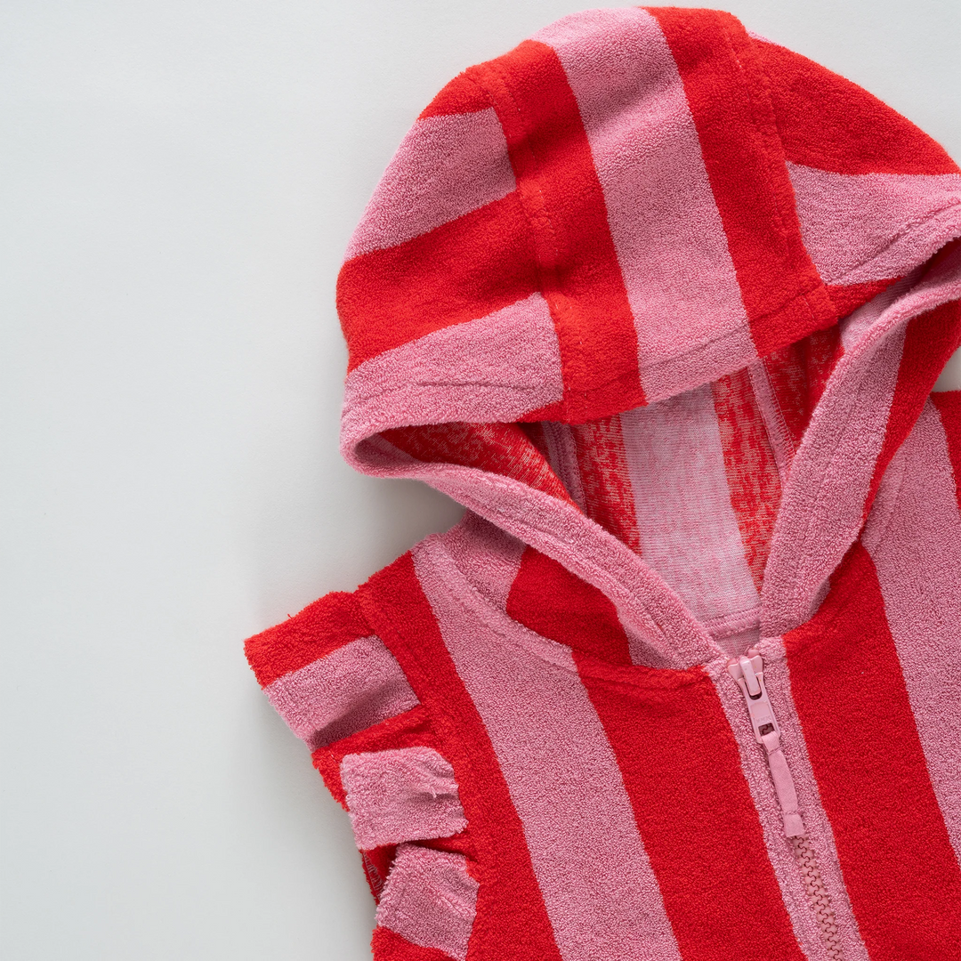 Terry Coverup Pink Red Stripe