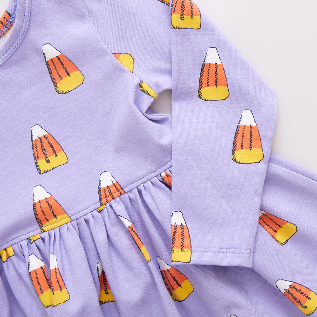 Organic Steph Dress Lavender Candy Corn