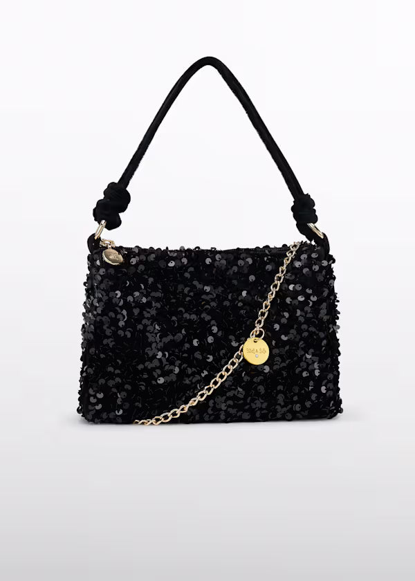 Black Velvet Sequin Bag