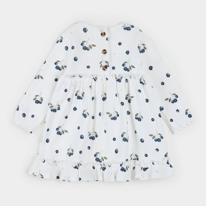 Blueberries Print on Ribbed Dress Set