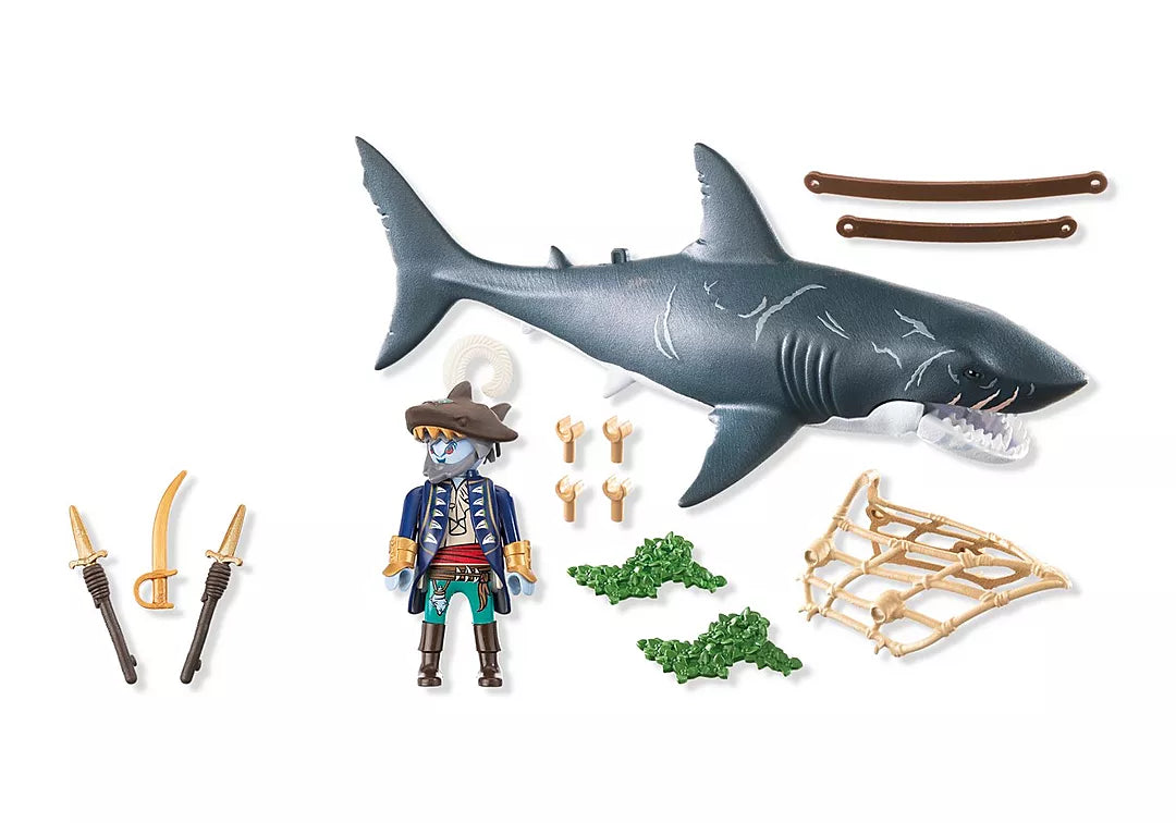 Giant Shark with Pirate