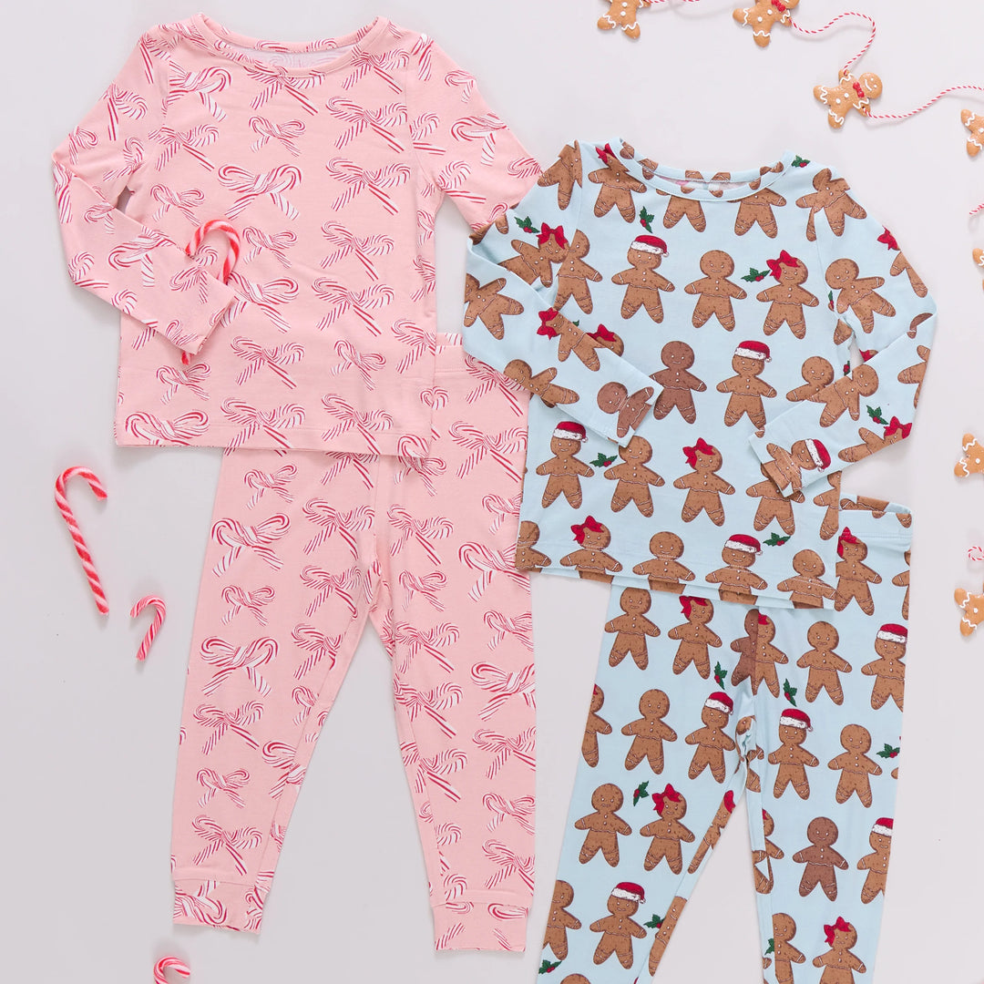 Bamboo Pajama Set Candy Cane Bows