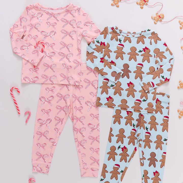 Bamboo Pajama Set Candy Cane Bows