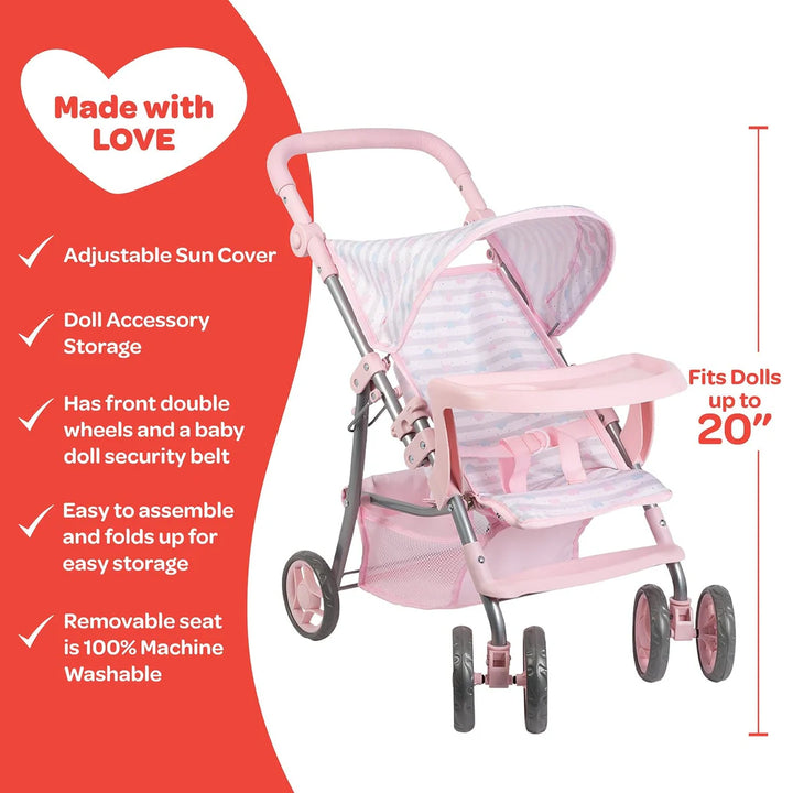 Baby Doll Pink Snack N Go Shade Stroller