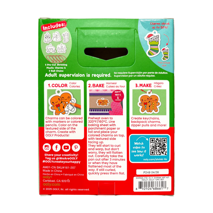 Mini Shrink-Its : D.I.Y. Shrink Art Kit Holly Jolly