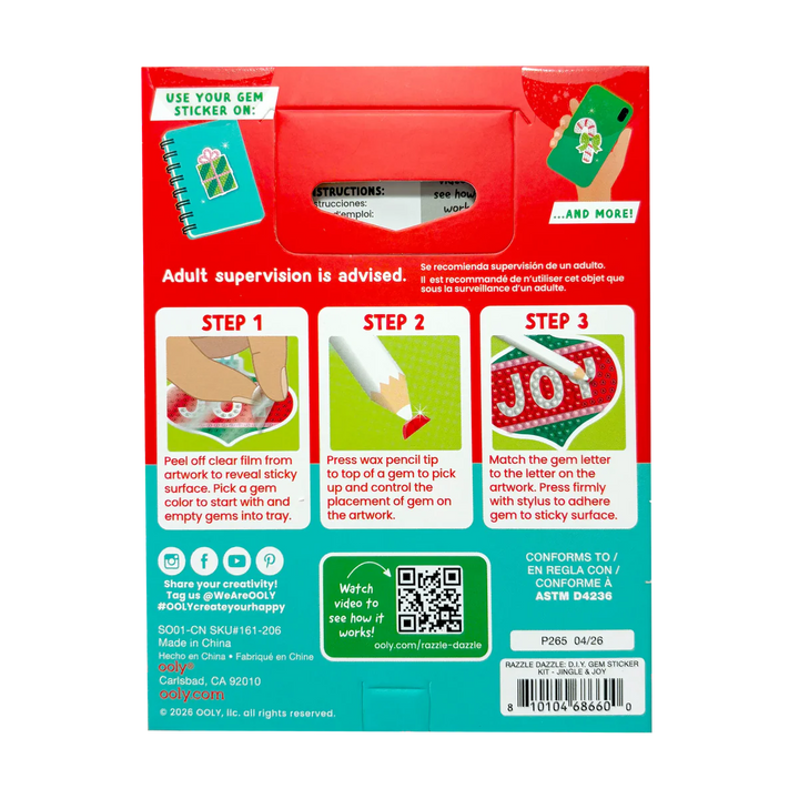 Mini Razzle Dazzle D.I.Y. Gem Sticker Kit Jingle Joy
