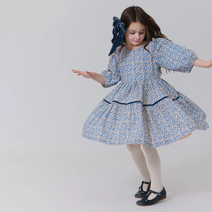 Blue Climbing Floral Mirabelle Dress